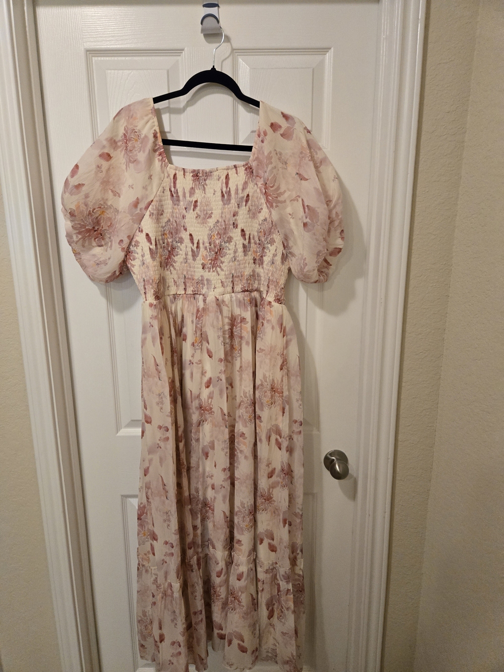 Polagram Cream Maxi Dress with Pink Floral Print - Picture 9 of 13